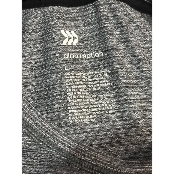 All In Motion Men's Short Sleeve Gym T-Shirt Large Athletic Gray Stripe Dri-Fit - Picture 2 of 2